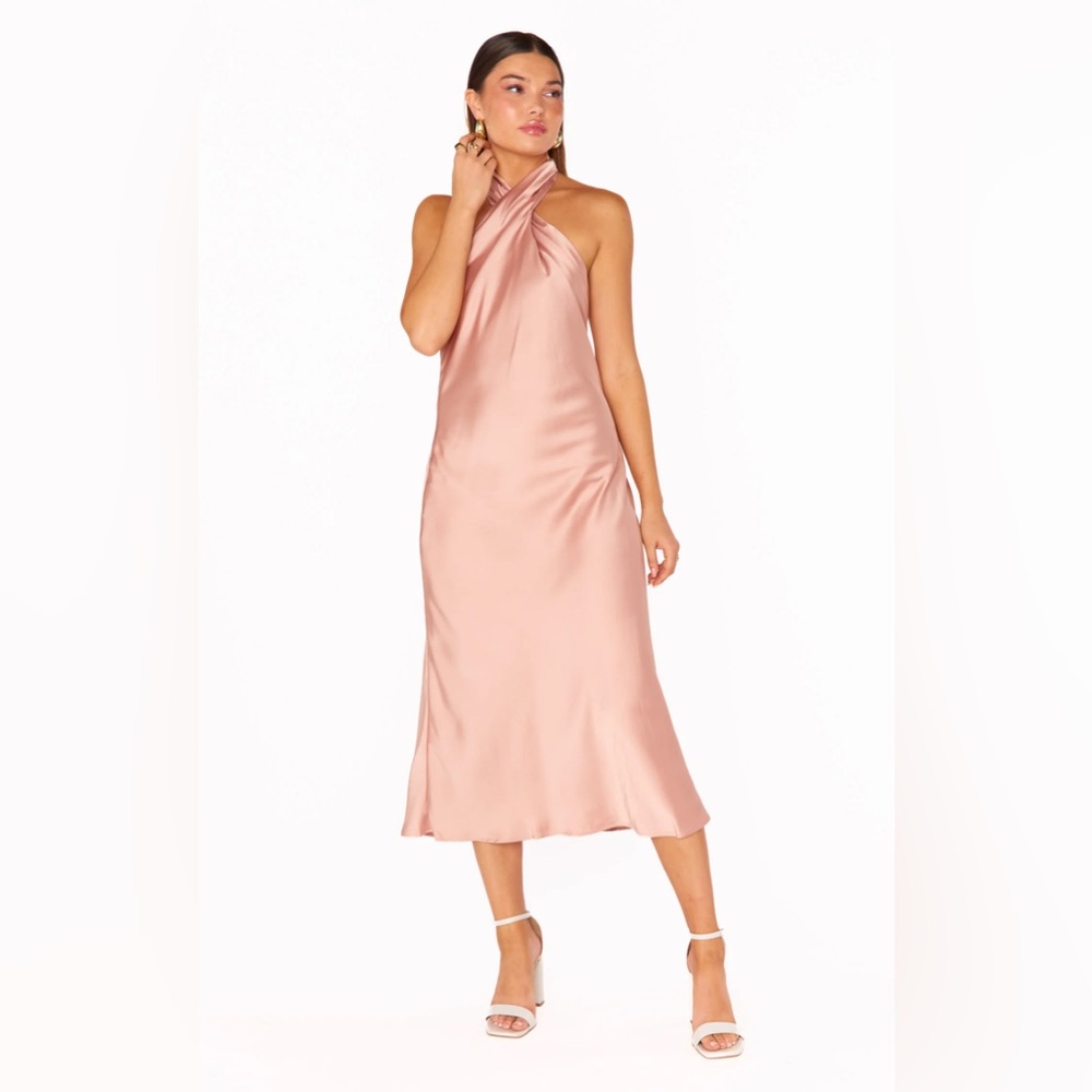 MuMu Jasmine Halter Midi Dress, S